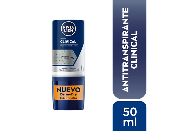 DESODORANTE ROLL ON HOMBRE NIVEA CLINICAL ANTITRANSPIRANTE 50 ML - 1