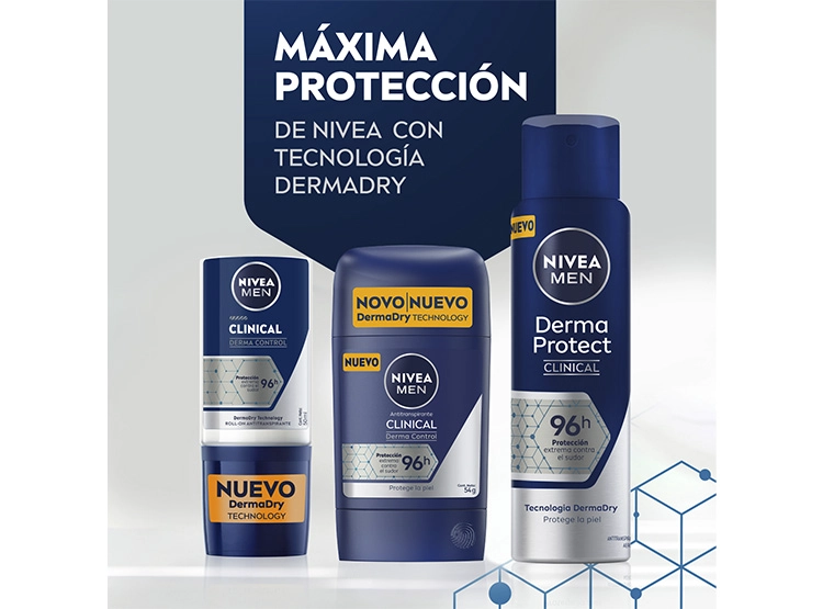 DESODORANTE SPRAY HOMBRE NIVEA CLINICAL ANTITRANSPIRANTE 50 ML - 6