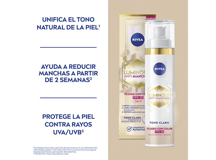 FLUIDO ANTIMANCHAS NIVEA LUMINOUS630® CLARO 40 ML - 2