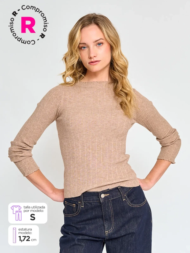 POLERA MANGA LARGA MUJER INDEX TEJIDO - 1