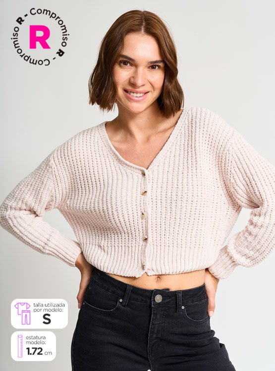 CARDIGAN MUJER INDEX FATIMA BOTONES - 1