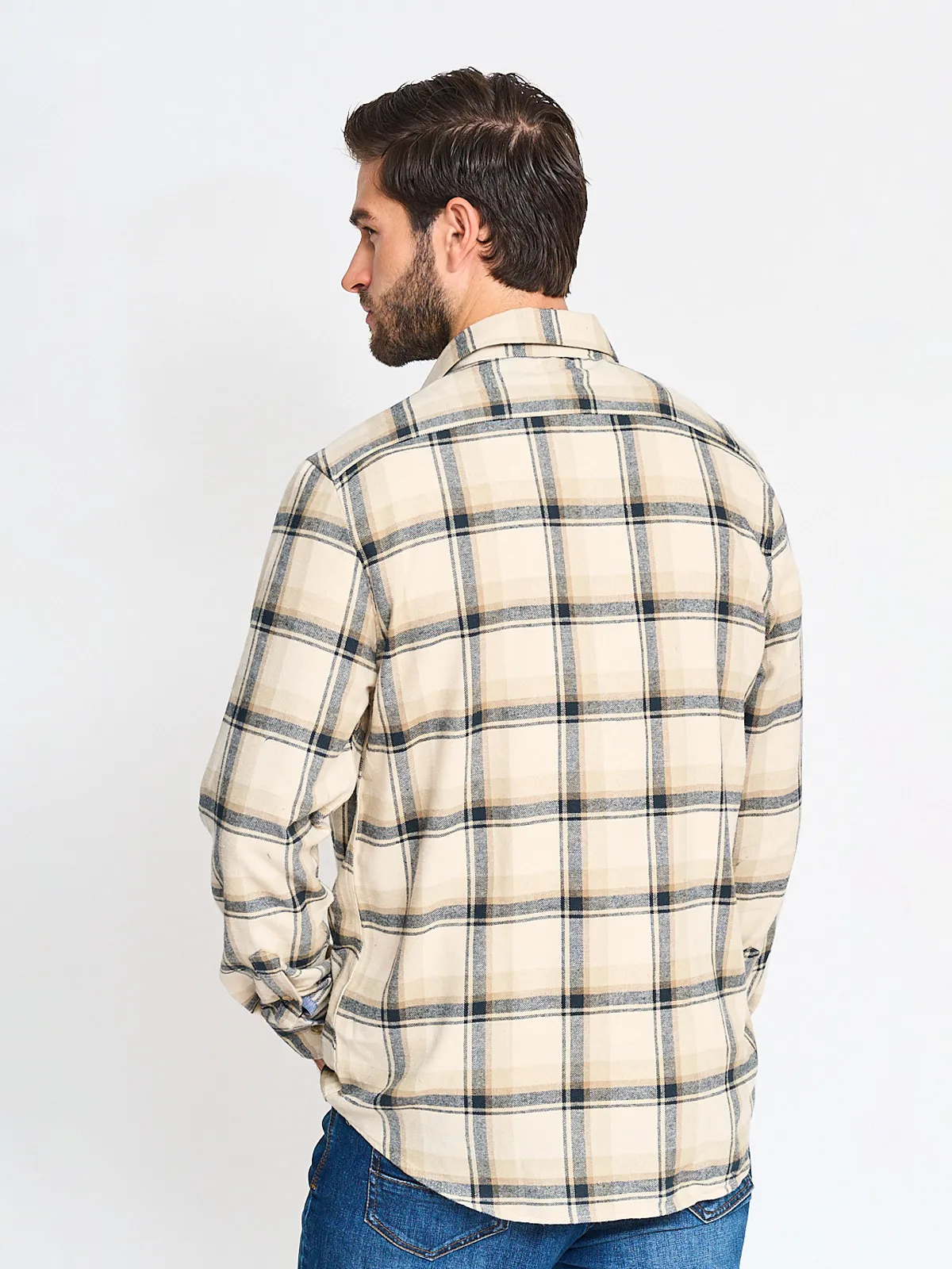 CAMISA MANGA LARGA ALGODÓN HOMBRE KENNETH STEVENS CRUDO - 2