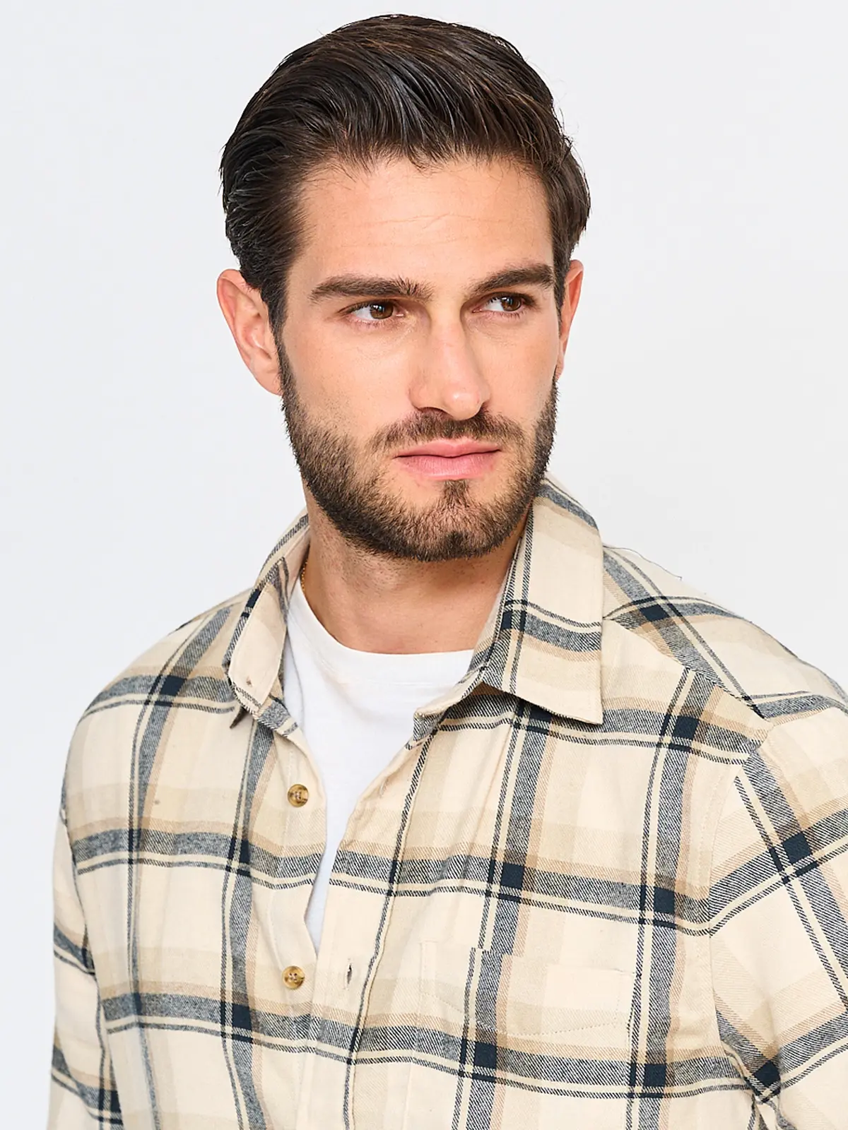 CAMISA MANGA LARGA ALGODÓN HOMBRE KENNETH STEVENS CRUDO - 3
