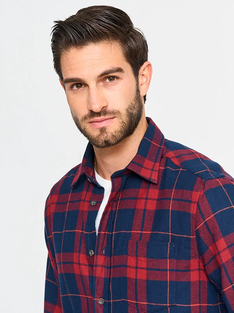 CAMISA MANGA LARGA ALGODÓN HOMBRE KENNETH STEVENS ROJO - 3