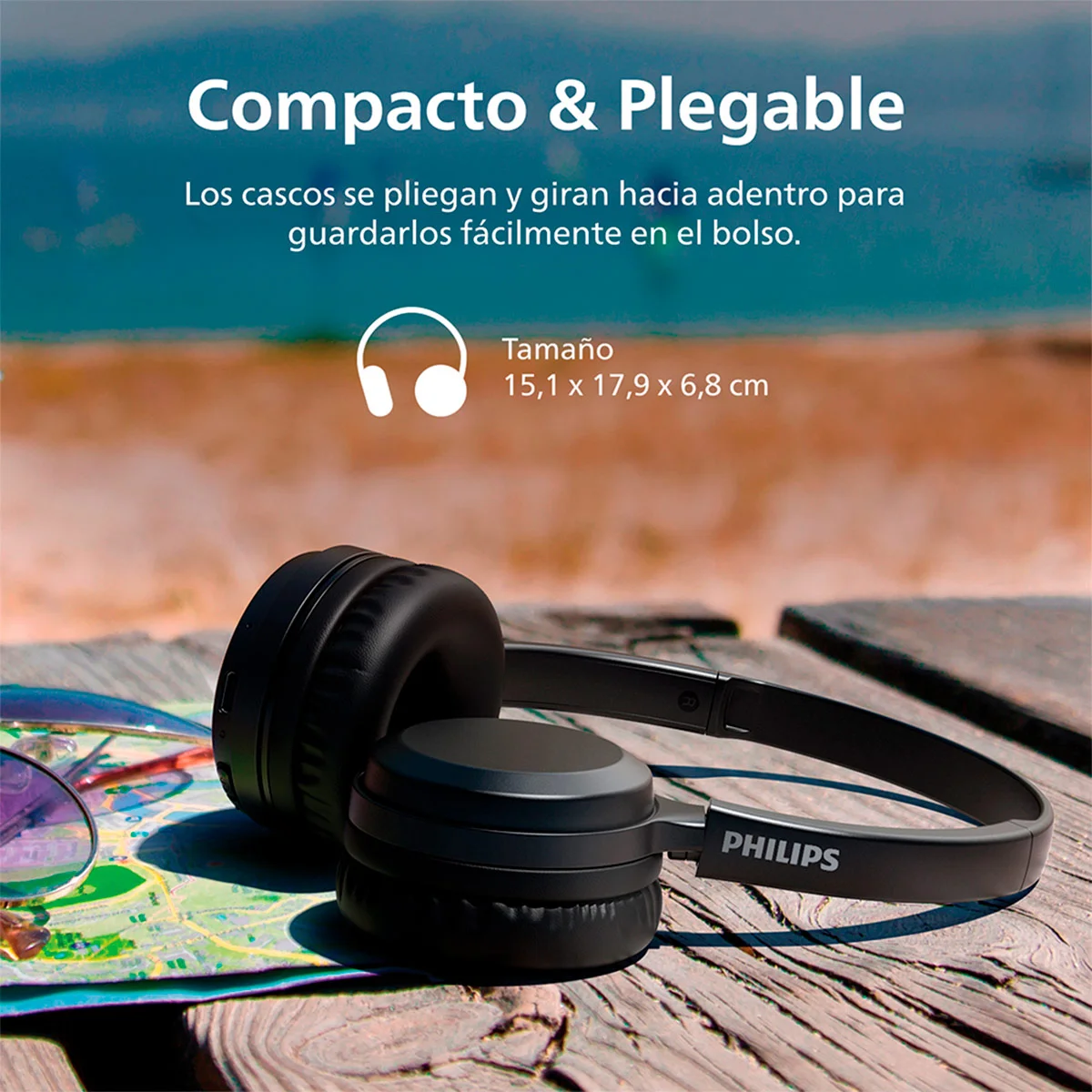 AUDÍFONOS PHILIPS ON EAR TAH1108 NEGRO BLUETOOTH - 13
