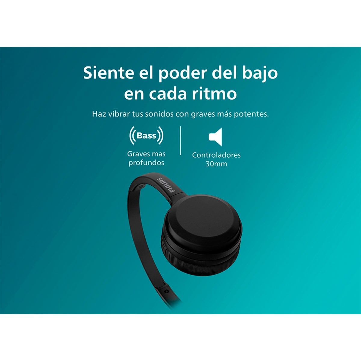 AUDÍFONOS PHILIPS ON EAR TAH1108 NEGRO BLUETOOTH - 5