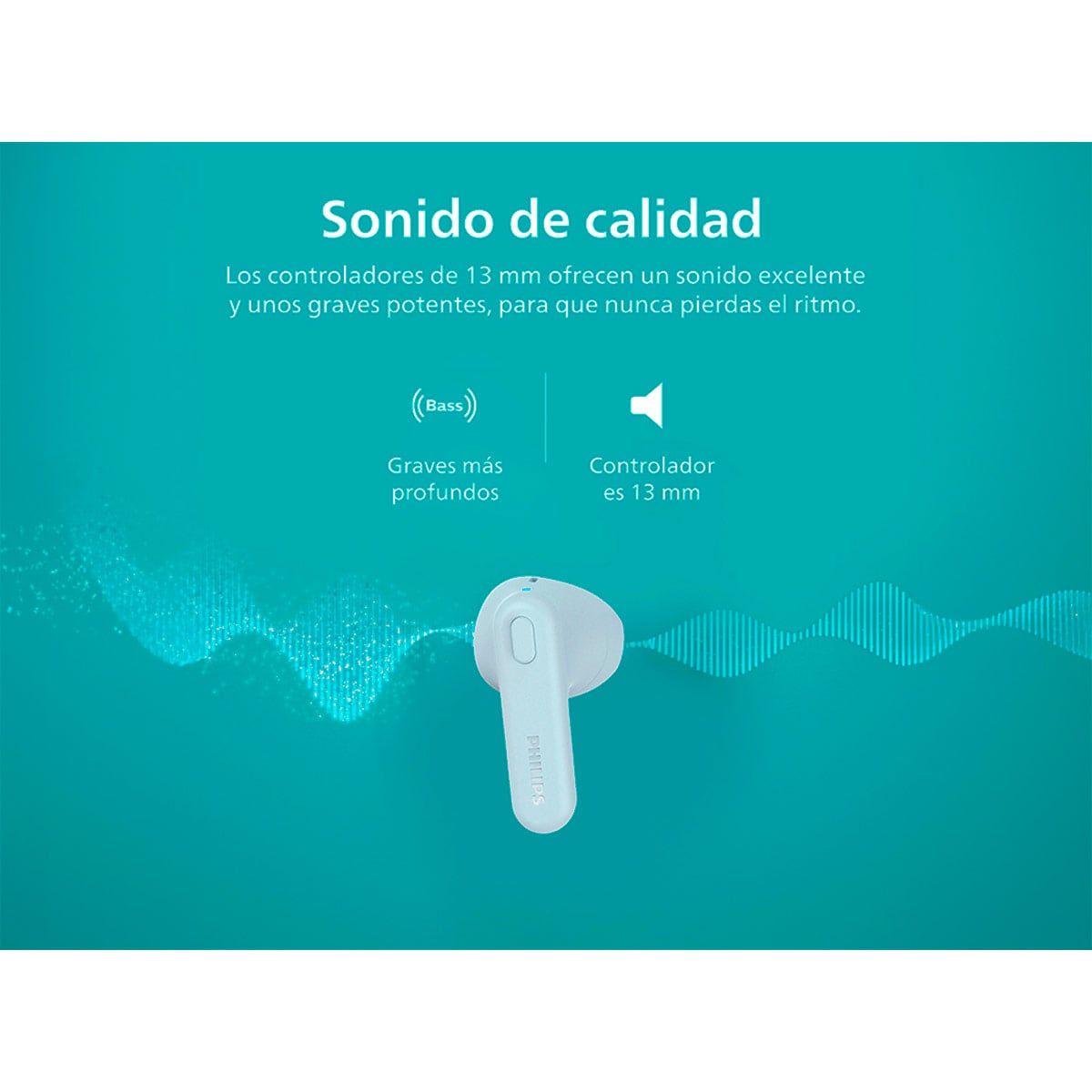 AUDÍFONOS PHILIPS TRUE WIRELESS TAT1138 AZUL BLUETOOTH - 5