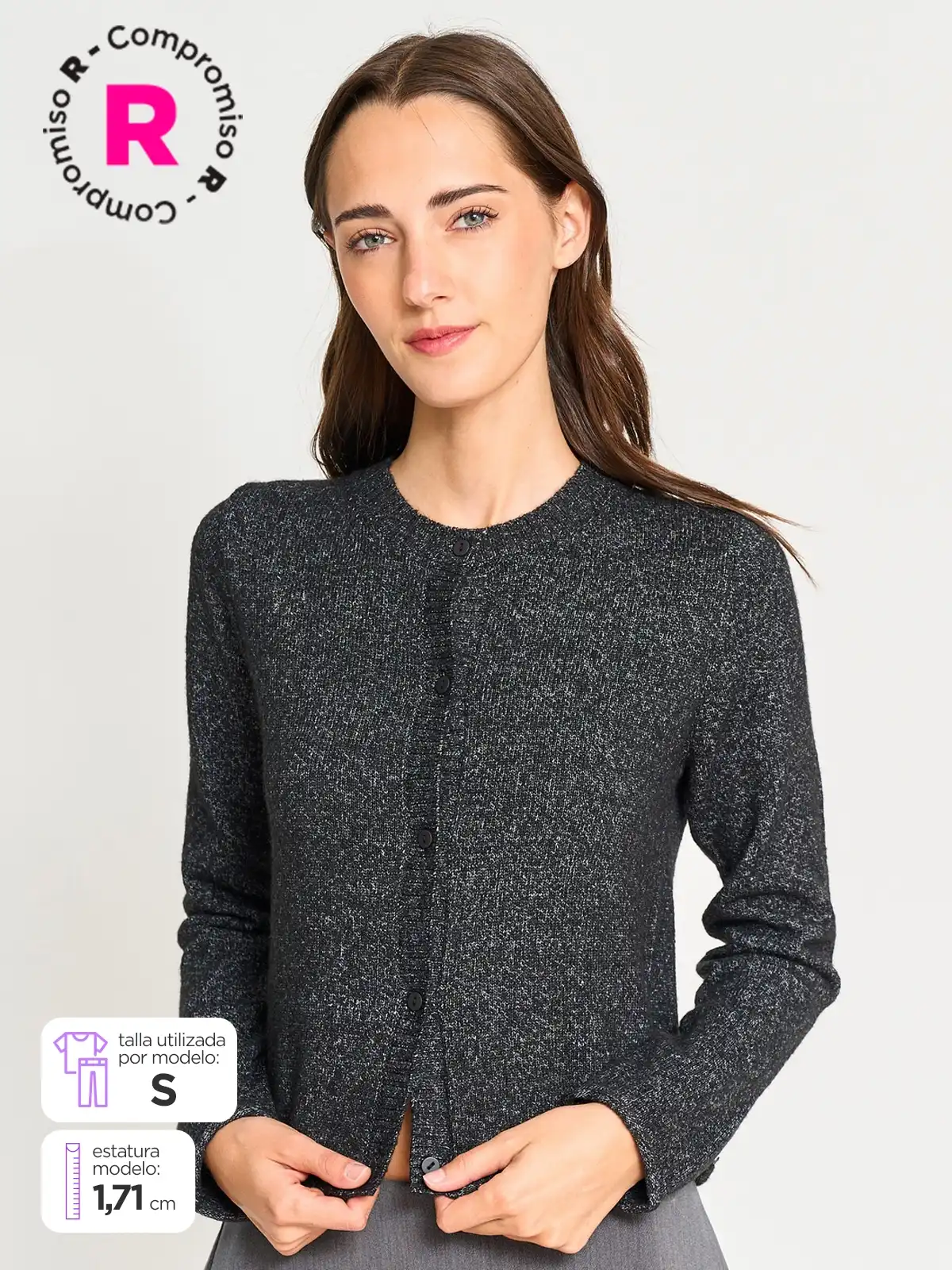 CARDIGAN MANGA LARGA MUJER INDEX BOTONES