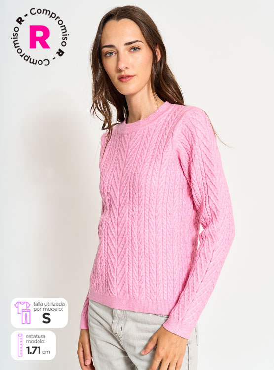 SWEATER MANGA LARGA MUJER INDEX TRENZAS - 1