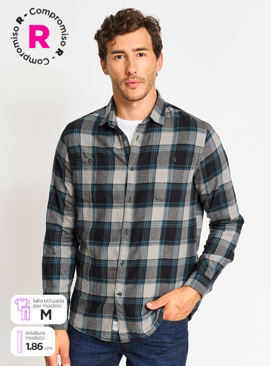 CAMISA MANGA LARGA ALGODÓN HOMBRE REGATTA FRANELA - 1