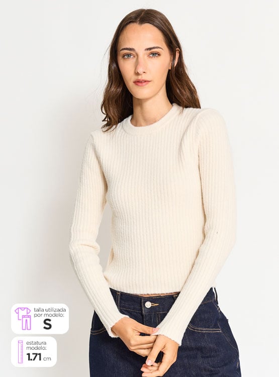 SWEATER MANGA LARGA MUJER INDEX BÁSICO - 1