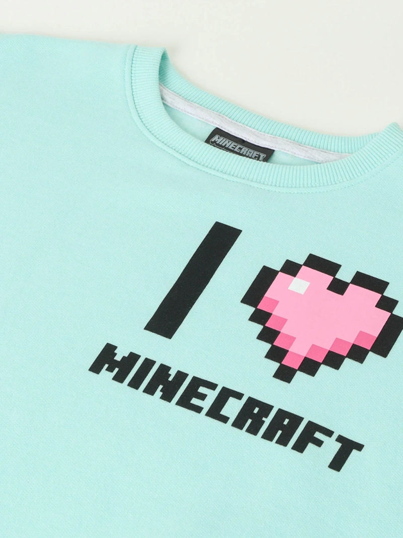 POLERÓN NIÑO MINECRAFT TURQUESA - 3
