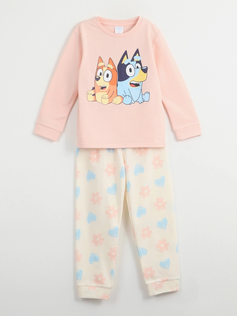 PIJAMA NIÑA BLUEY NARANJO CLARO CLÁSICO - 1