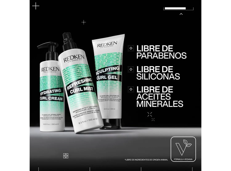 CREMA PARA PEINAR RIZO CABELLO RIZADO HIDRATACIÓN Y DEFINICIÓN TOTAL HYBRID CURLS 250ML REDKEN - 2