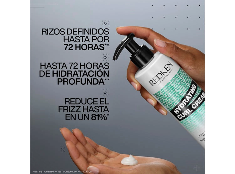 CREMA PARA PEINAR RIZO CABELLO RIZADO HIDRATACIÓN Y DEFINICIÓN TOTAL HYBRID CURLS 250ML REDKEN - 4