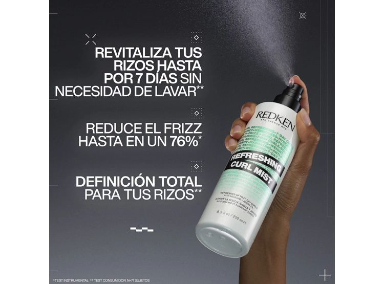 SPRAY REVITALIZANTE PARA RIZOS CABELLO RIZADO REVIVE E HIDRATA ENTRE LAVADOS HYBRID CURLS 250ML REDKEN - 3