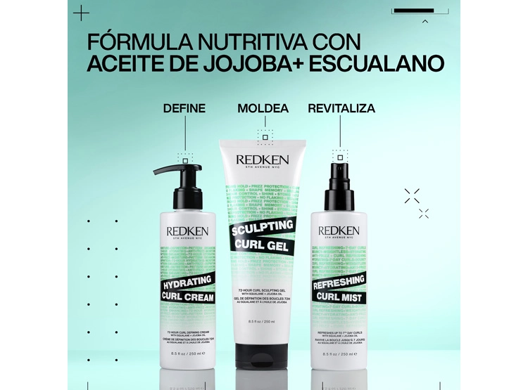 SPRAY REVITALIZANTE PARA RIZOS CABELLO RIZADO REVIVE E HIDRATA ENTRE LAVADOS HYBRID CURLS 250ML REDKEN - 5