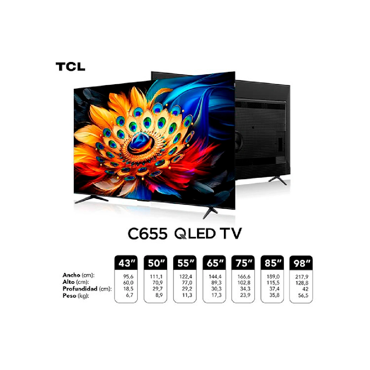 SMART TV TCL QLED 4K UHD 43” 43C655 Negro, foto 12