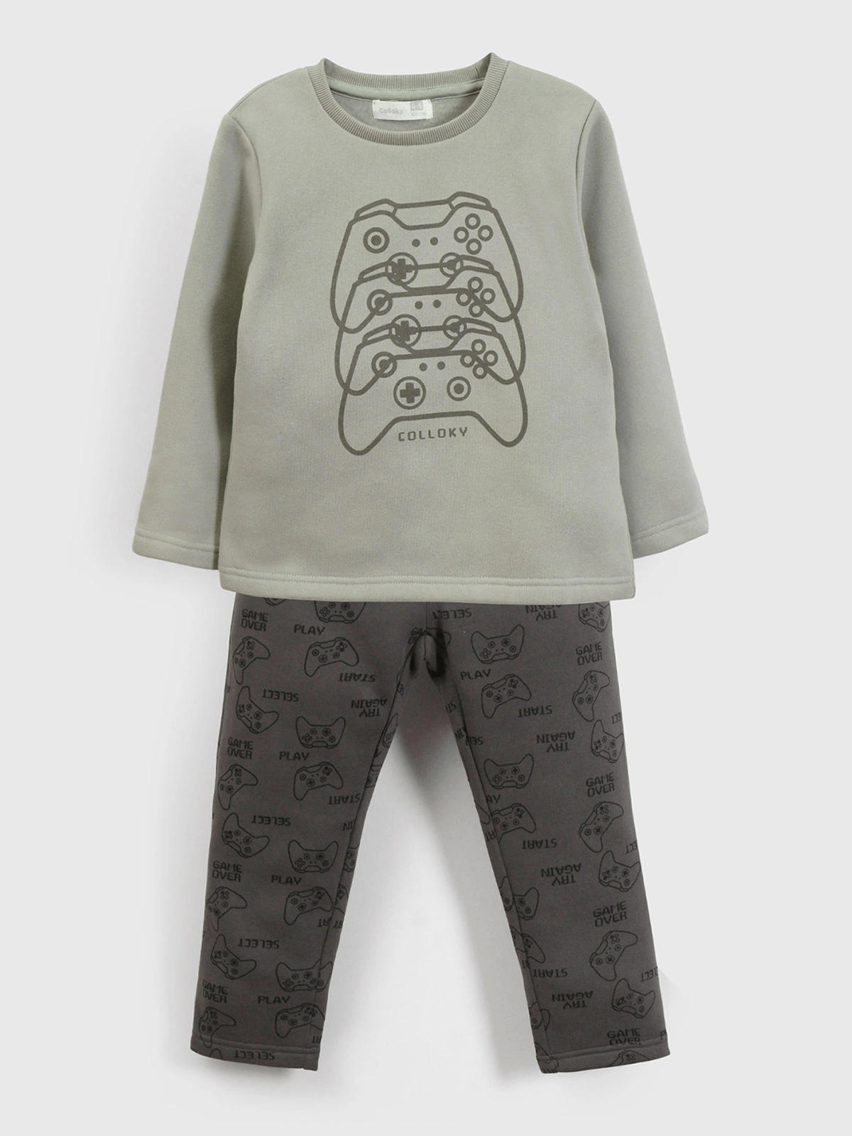 PIJAMA FRANELA NIÑO COLLOKY GRIS AZULADO
