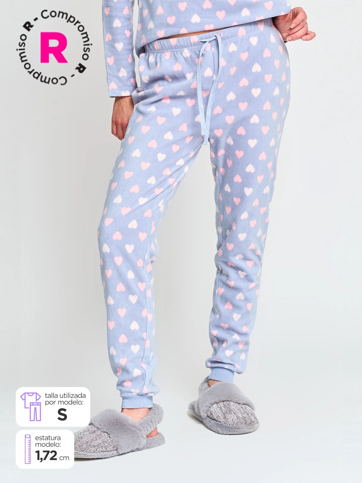 PANTALÓN PIJAMA POLAR MUJER INDEX CORAZONES