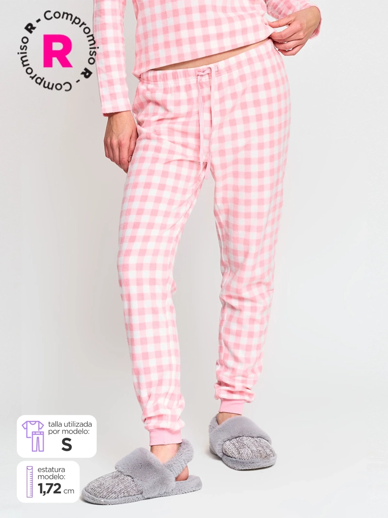 PANTALÓN PIJAMA POLAR MUJER INDEX CORAZONES