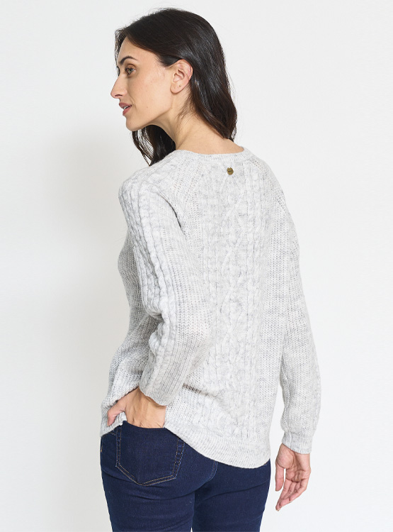 SWEATER MANGA LARGA MUJER REGATTA TRENZADO CUELLO REDONDO - 2