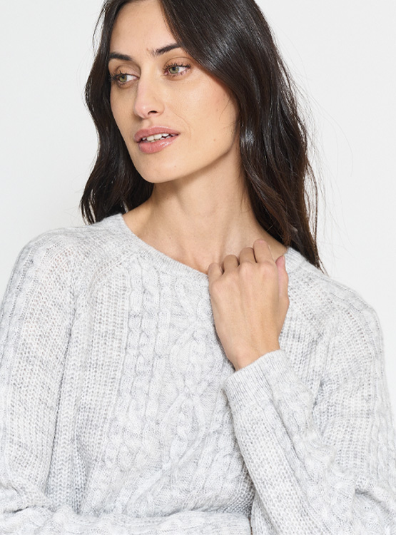 SWEATER MANGA LARGA MUJER REGATTA TRENZADO CUELLO REDONDO - 3