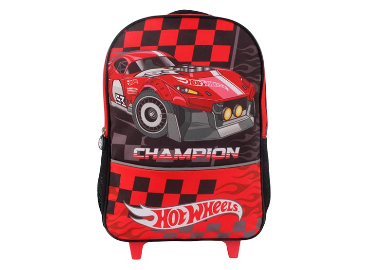 MOCHILA INFANTIL HOT WHEELS CON RUEDAS - 1