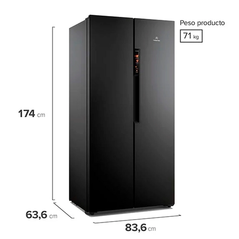 REFRIGERADOR SIDE BY SIDE MADEMSA MAS430B 430L NO FROST GRAFITO - 2