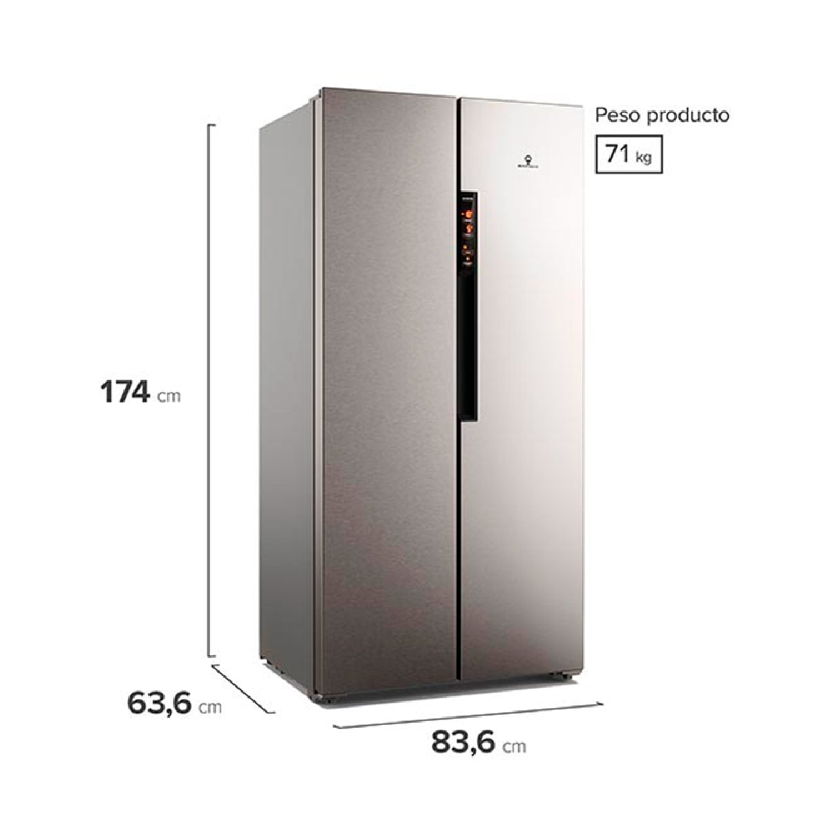 REFRIGERADOR SIDE BY SIDE MADEMSA MAS430 430L NO FROST - 2