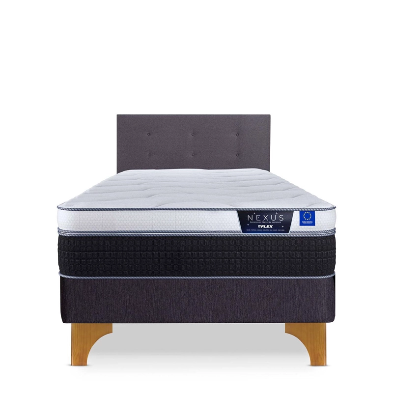 CAMA EUROPEA FLEX NEXUS BOX 1.5 PLAZAS + RESPALDO ROYAL GRAF - 1