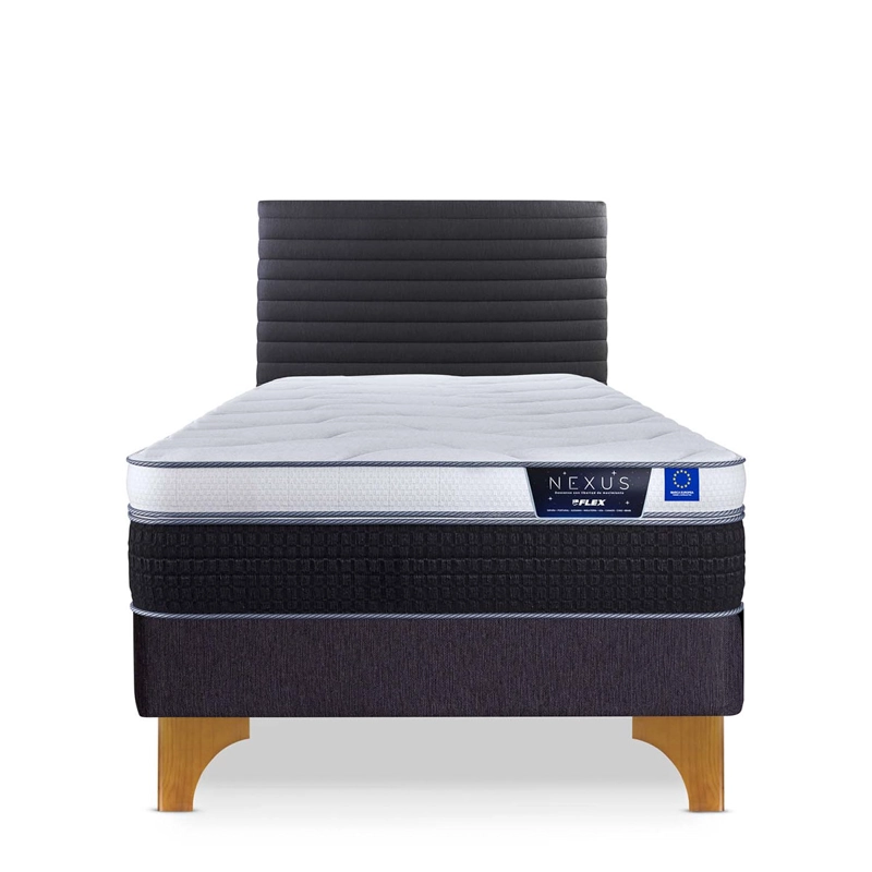 CAMA EUROPEA FLEX NEXUS BOX 1.5 PLAZAS + RESPALDO MODERN - 1
