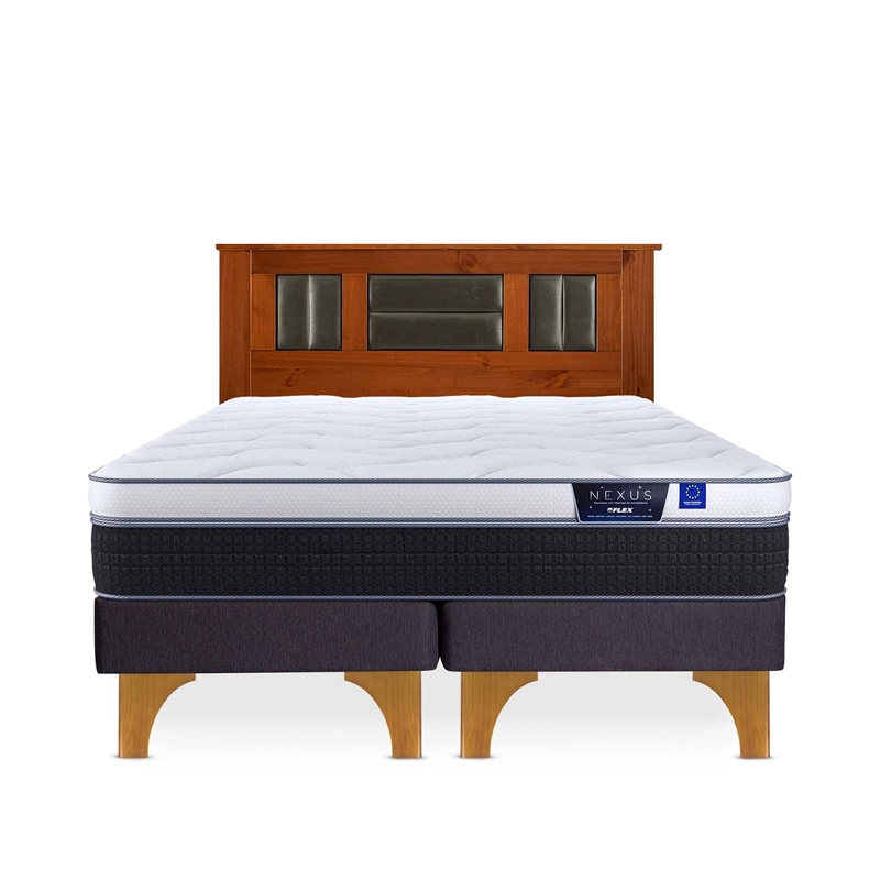 CAMA EUROPEA FLEX NEXUS BOX 2 PLAZAS + RESPALDO LORRAINE - 1