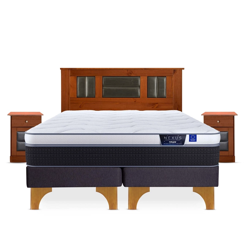 CAMA EUROPEA FLEX NEXUS BOX 2 PLAZAS + SET LORRAINE - 1