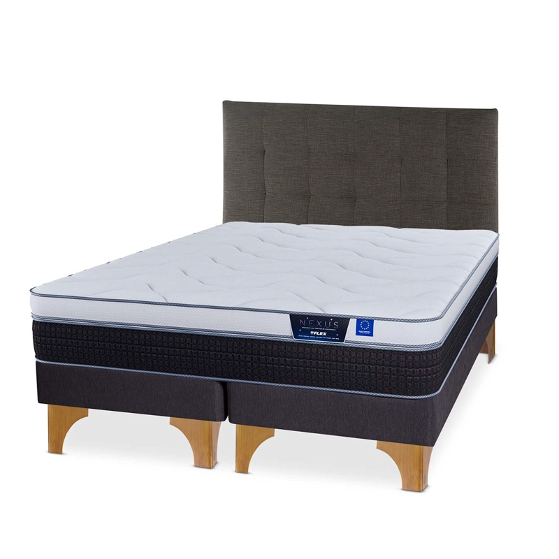 CAMA EUROPEA FLEX NEXUS BOX 2 PLAZAS + RESPALDO DESIGN - 2