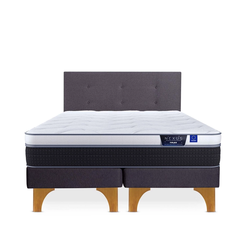 CAMA EUROPEA FLEX NEXUS BOX 2 PLAZAS + RESPALDO ROYAL - 1