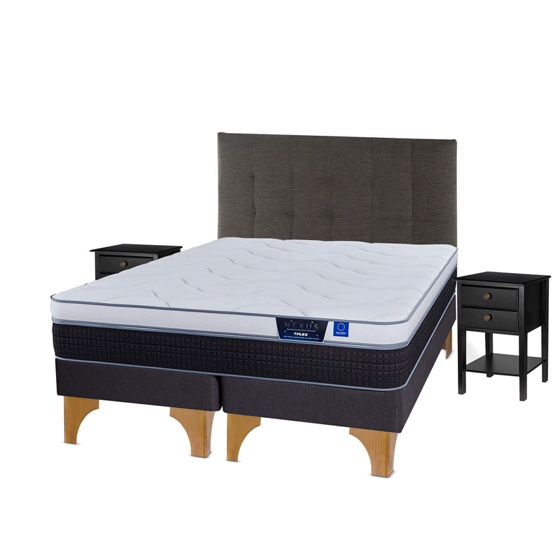 CAMA EUROPEA FLEX NEXUS KING + RESPALDO DESIGN + VELADOR ROVER - 2