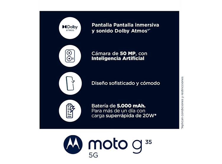 CELULAR MOTOROLA MOTO G35 5G 128GB 4GB RAM 50MP 6.7” - 3
