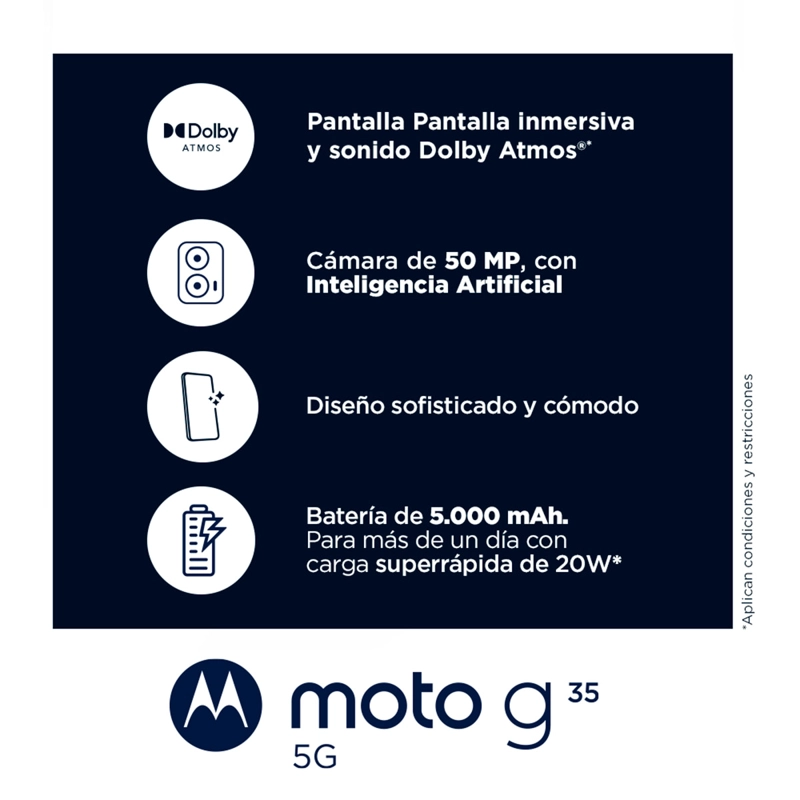 CELULAR MOTOROLA MOTO G35 5G 128GB 4GB RAM 50MP 6.7” - 3