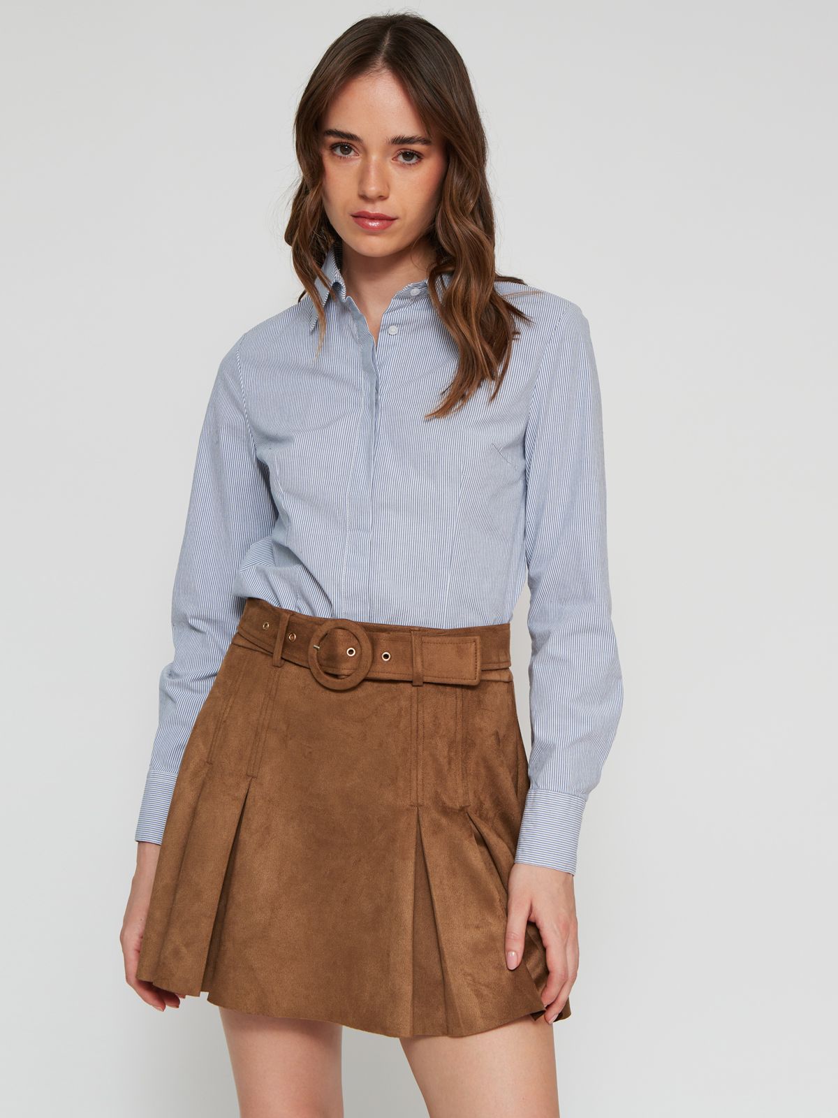 FALDA CORTA MUJER MARQUIS BEIGE SUEDE - 2