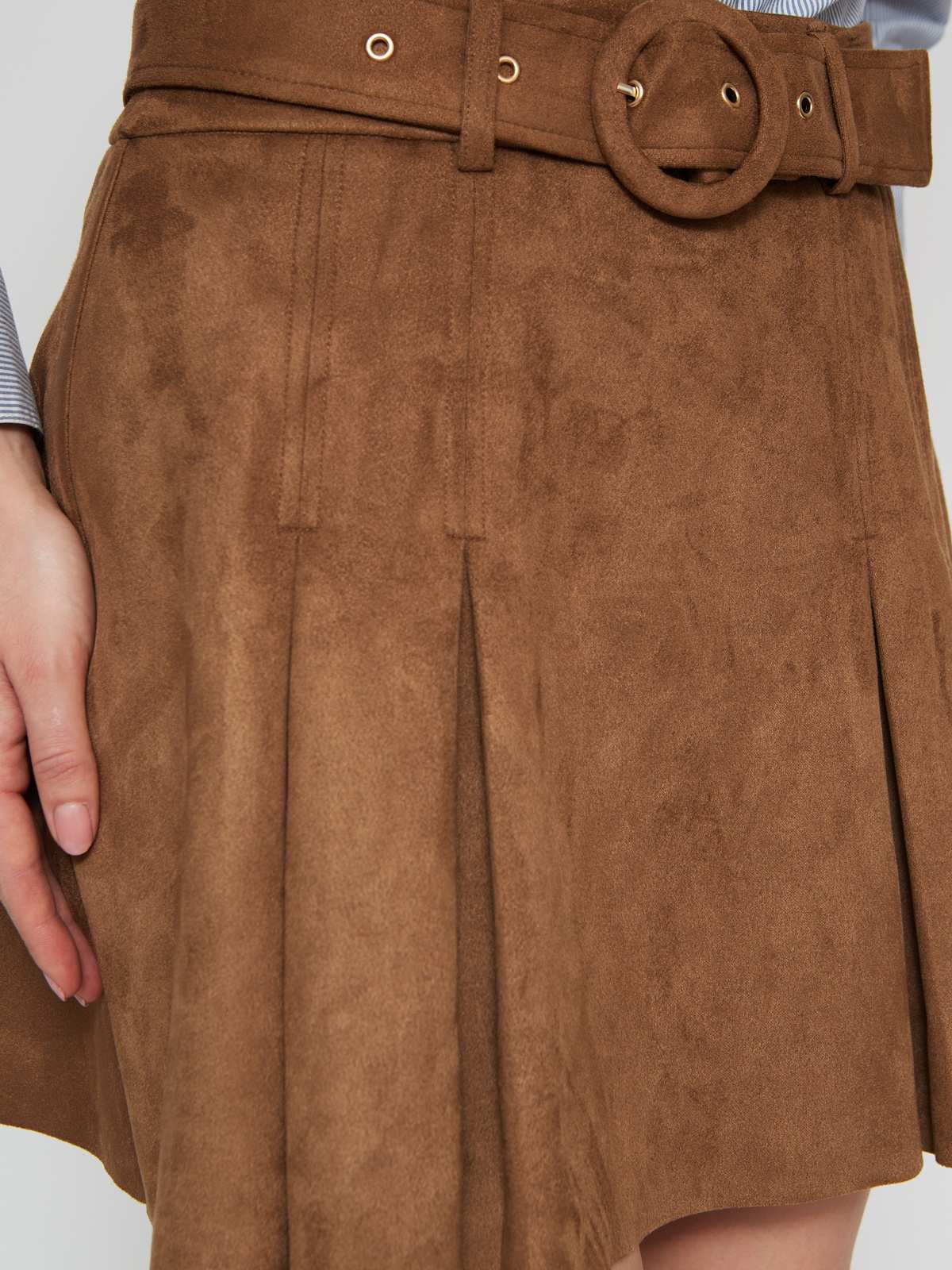 FALDA CORTA MUJER MARQUIS BEIGE SUEDE - 4
