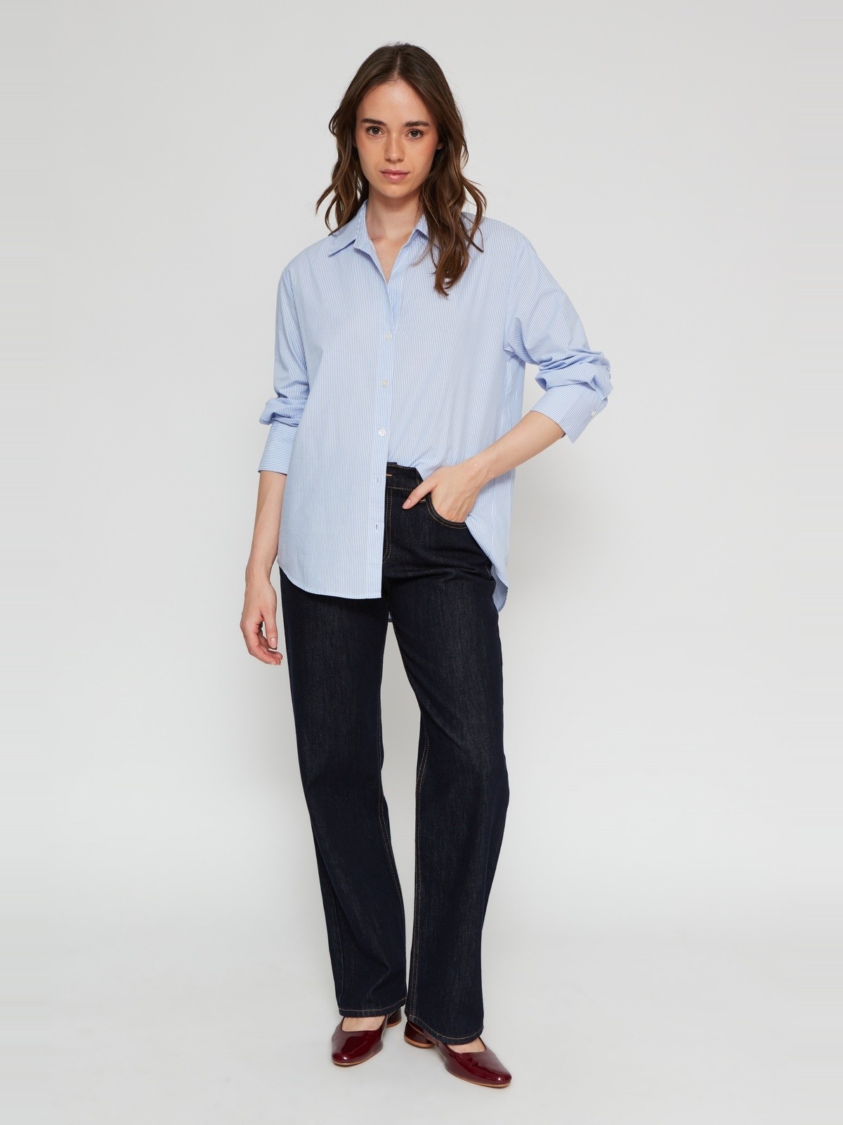 BLUSA MANGA LARGA ALGODÓN MUJER MARQUIS CAMISERA - 4