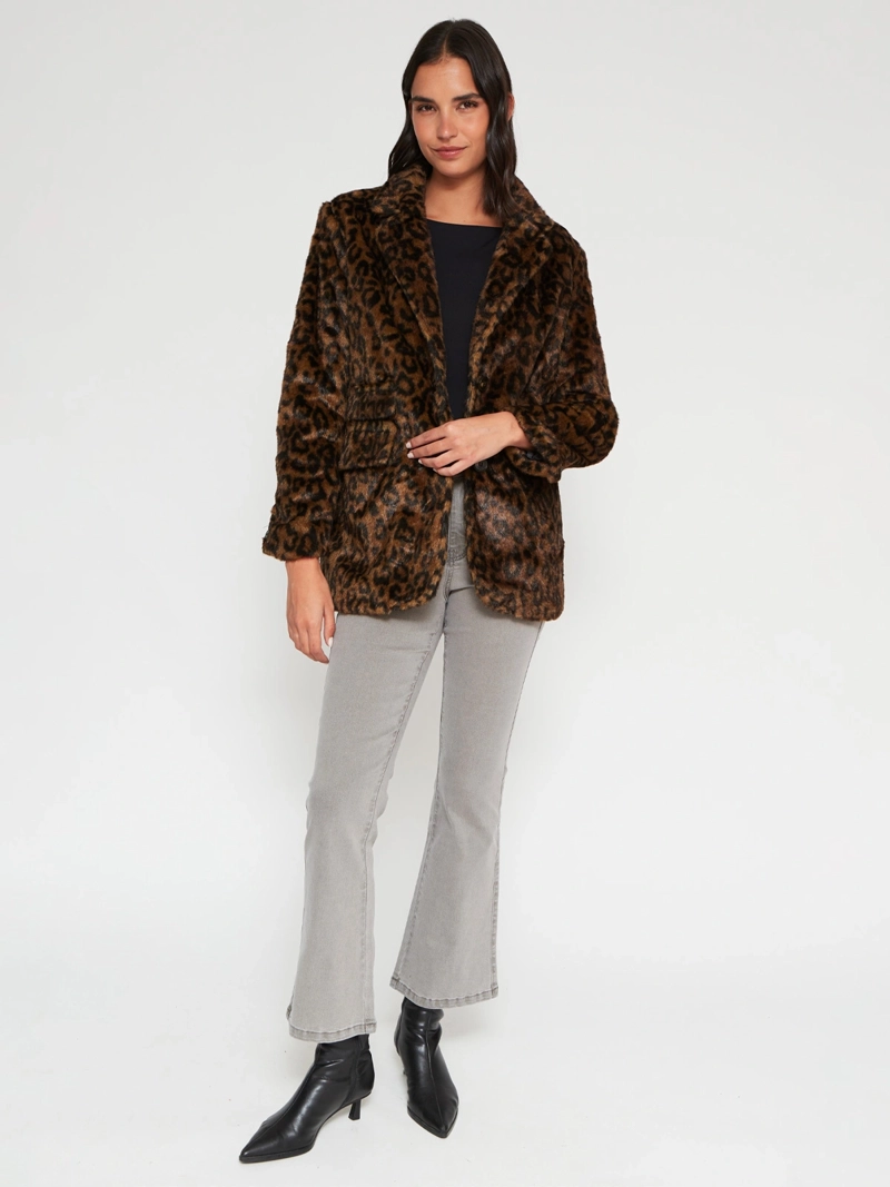 BLAZER MUJER MARQUIS CAFE ANIMAL PRINT - 4