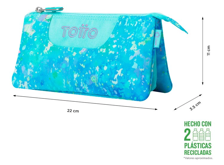 ESTUCHE TOTTO TABLERO AZUL ESTAMPADO - 2