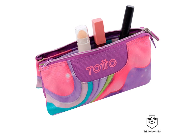 ESTUCHE TOTTO TABLERO MORADO ESTAMPADO - 3