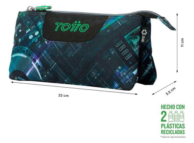 ESTUCHE TOTTO TABLERO NEGRO ESTAMPADO - 2