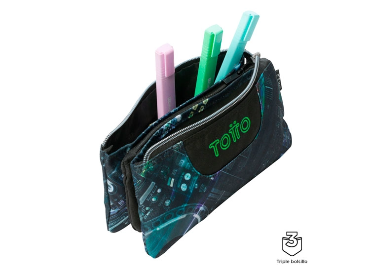 ESTUCHE TOTTO TABLERO NEGRO ESTAMPADO - 3