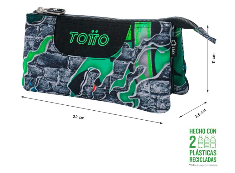 ESTUCHE TOTTO TABLERO GRIS ESTAMPADO - 2