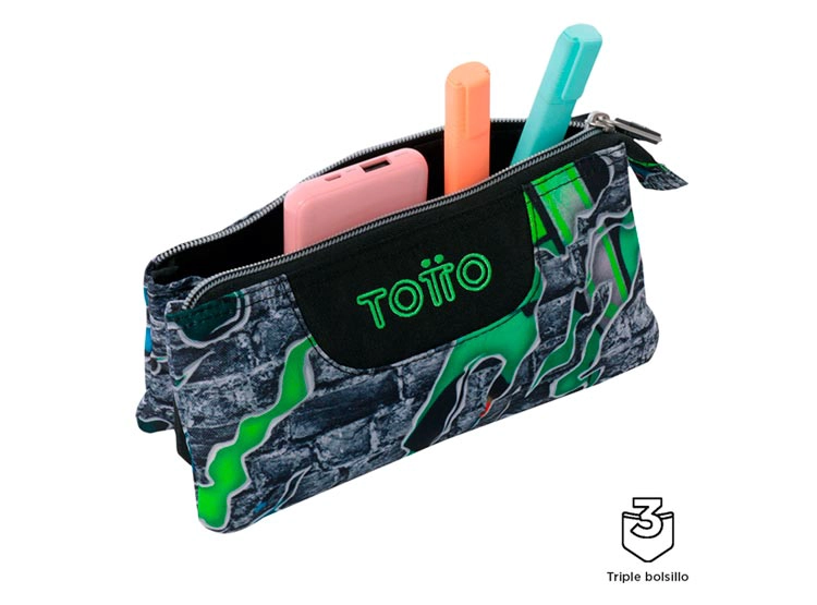 ESTUCHE TOTTO TABLERO GRIS ESTAMPADO - 3