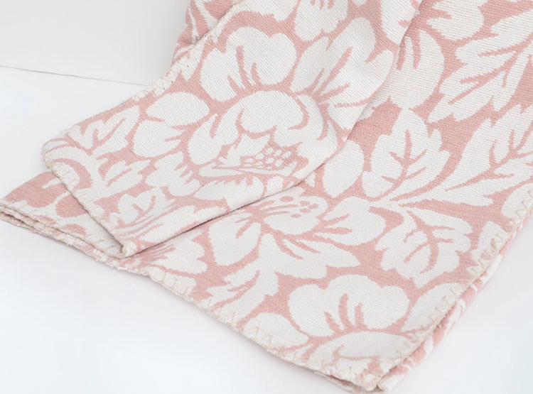 MANTA RIPLEY HOME CHENILLE JACQUARD FLORES 160 X 130 CM ROSA - 2